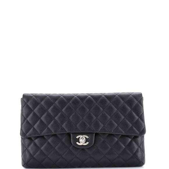 Classic Flap Clutch Quilted Caviar #215561C37B - Picture 1 of 7